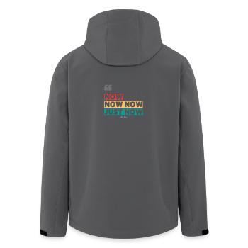 now now - Men’s Recycled Softshell Jacket by Stanley/Stella - black - Back - AI Model Male 185 light (185cm)