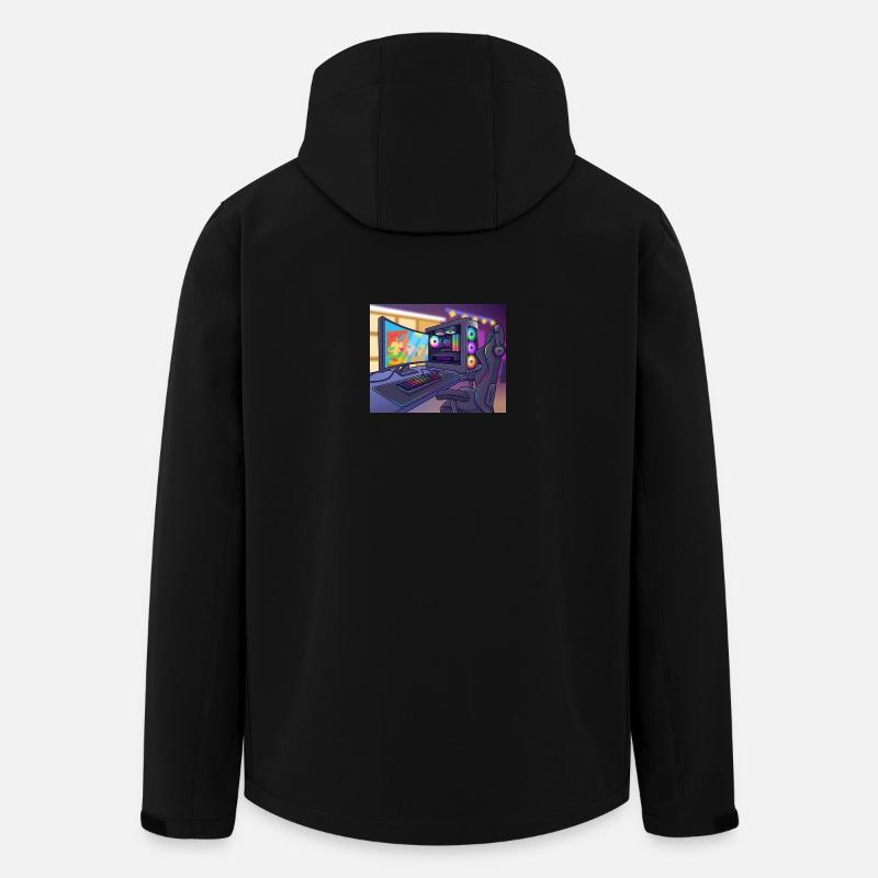 RGB-Gaming-PC-Atmosphäre - Recycelte Männer Softshell-Jacke von Stanley/Stella - Schwarz