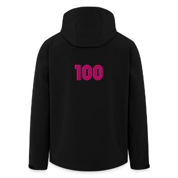 100. 100 YEARS. 100th ANNIVERSARY. 100 BIRTHDAY - Men’s Recycled Softshell Jacket by Stanley/Stella - black - Back - AI Model Male 185 light (185cm)