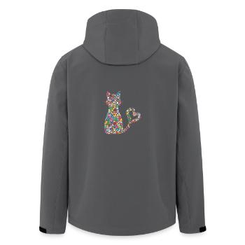 Katze Geschenk - Recycelte Männer Softshell-Jacke von Stanley/Stella - Schwarz - Hinten - AI Model Male 185 light (185cm)