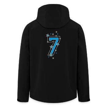 Die Nummer sechs 6 - Recycelte Männer Softshell-Jacke von Stanley/Stella - Schwarz - Hinten - AI Model Male 185 light (185cm)