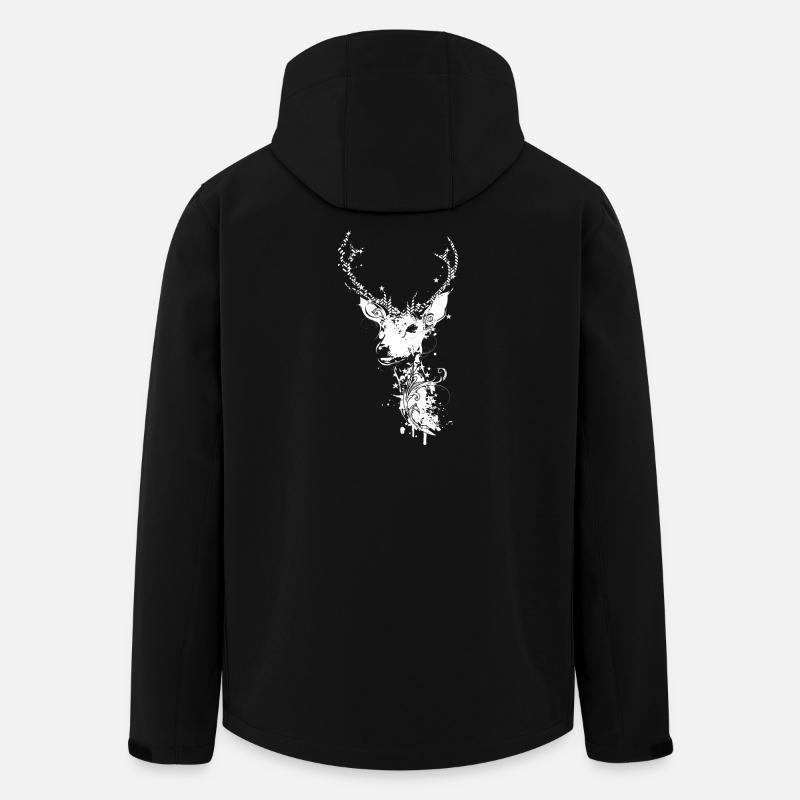 Une tête de cerf - Veste softshell homme en polyester recyclé Stanley/Stella - noir