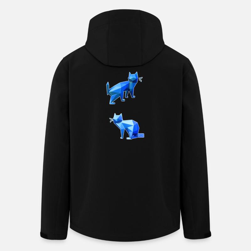 Blue Polygon Cat Duo - Men’s Recycled Softshell Jacket by Stanley/Stella - black