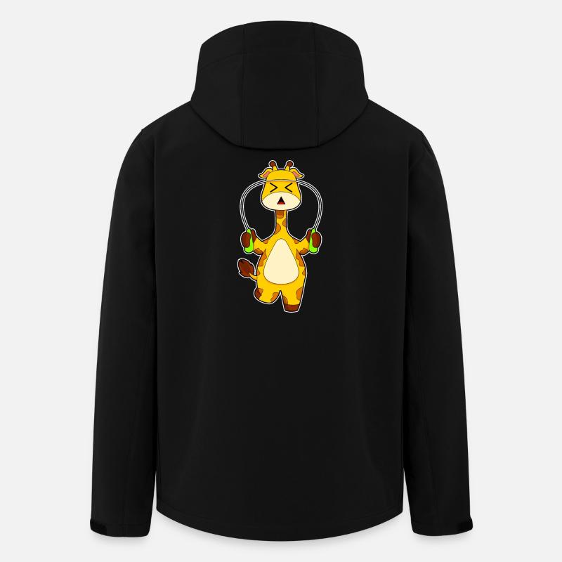Giraffe Seilspringen Springseil Fitness - Recycelte Männer Softshell-Jacke von Stanley/Stella - Schwarz