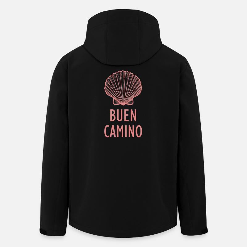 Buen Camino de Santiago Pilgrim Shell - Men’s Recycled Softshell Jacket by Stanley/Stella - black