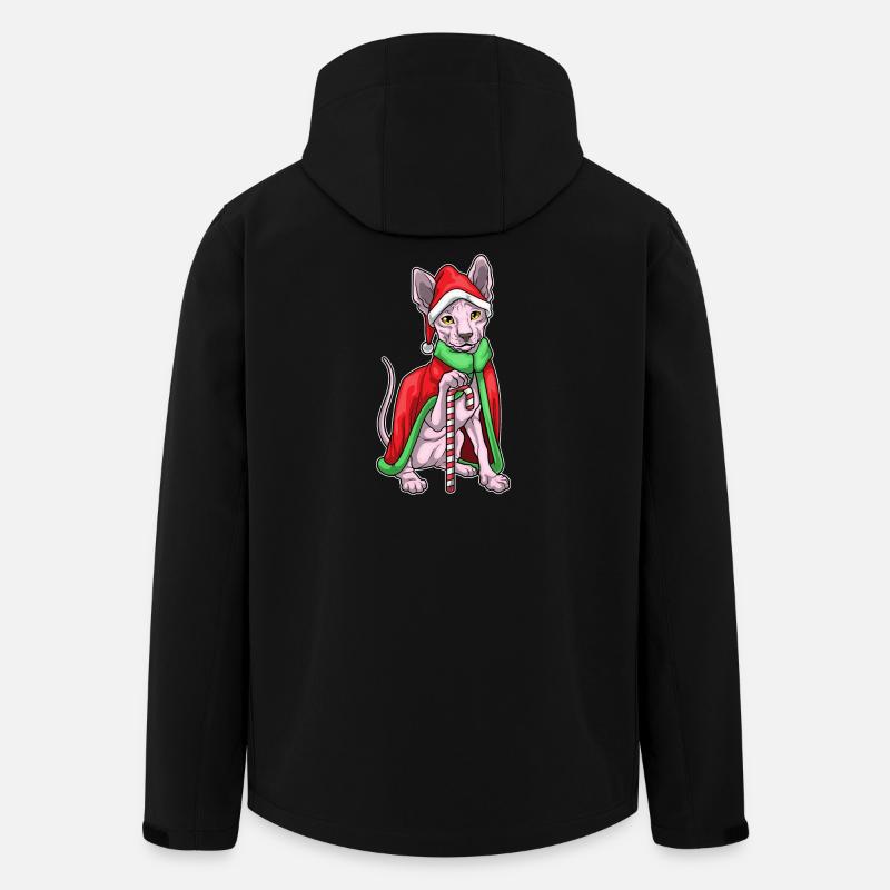 Sphynx Katze Weihnachten Zuckerstange - Recycelte Männer Softshell-Jacke von Stanley/Stella - Schwarz
