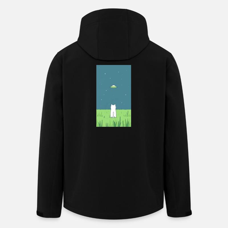 Katze und Ufo - Recycelte Männer Softshell-Jacke von Stanley/Stella - Schwarz