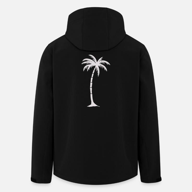 Tropical Palm Tree Silhouette - Men’s Recycled Softshell Jacket by Stanley/Stella - black