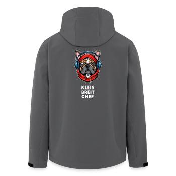 Frenchie Klein Breit Chef Streetstyle - Recycelte Männer Softshell-Jacke von Stanley/Stella - Schwarz - Hinten - AI Model Male 185 light (185cm)