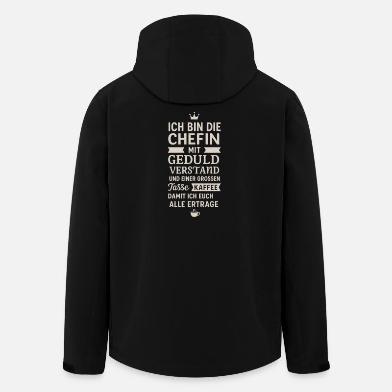 Chefin mit Geduld und Kaffee - Men’s Recycled Softshell Jacket by Stanley/Stella - black