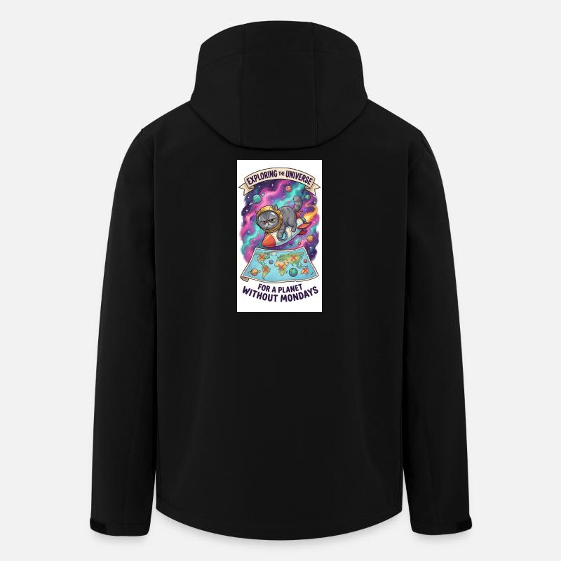 Katzensprung durchs Universum - Recycelte Männer Softshell-Jacke von Stanley/Stella - Schwarz