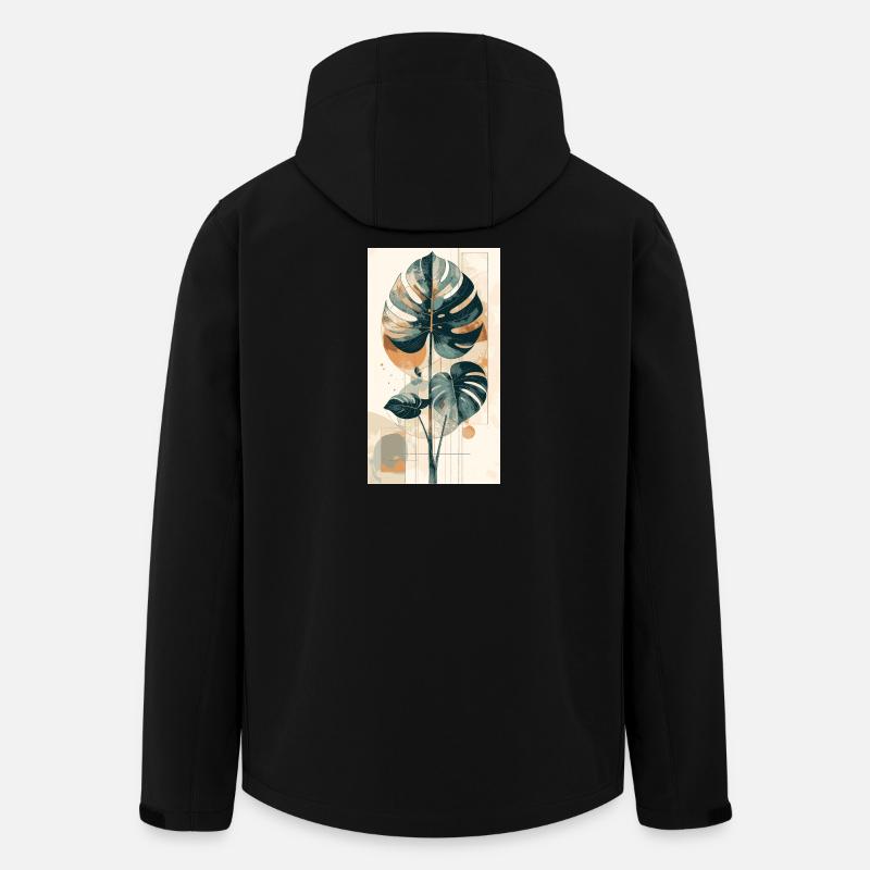 Monstera geometry in earth tones - Men’s Recycled Softshell Jacket by Stanley/Stella - black