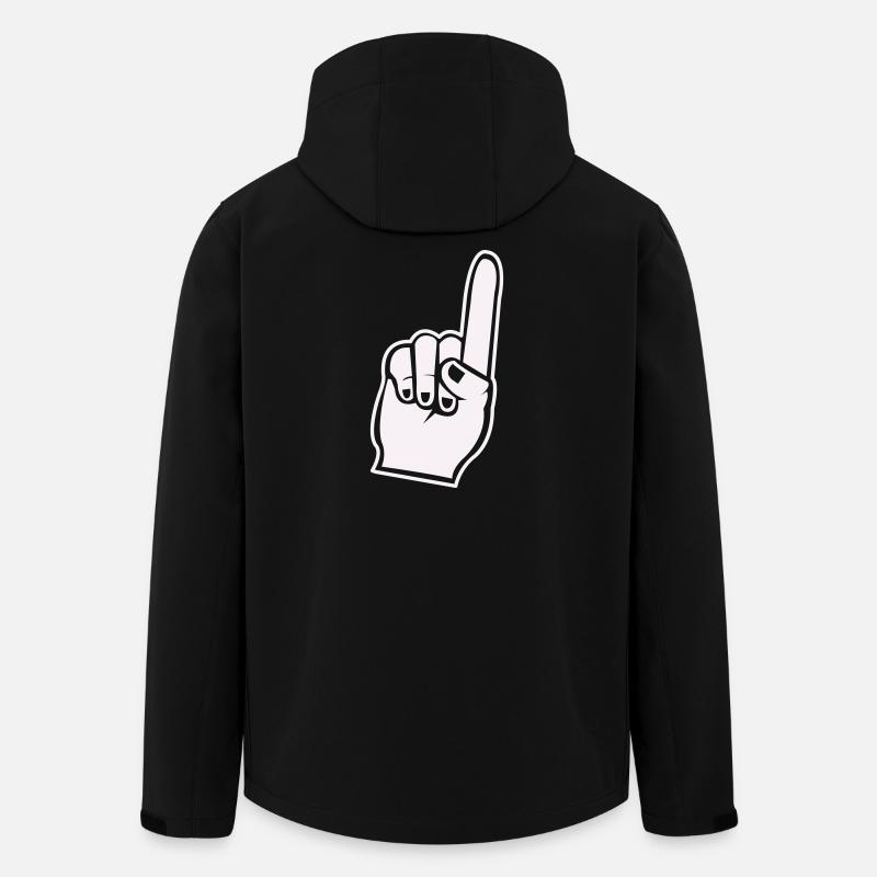 Fan Hand Zeigefinger Icon - Recycelte Männer Softshell-Jacke von Stanley/Stella - Schwarz