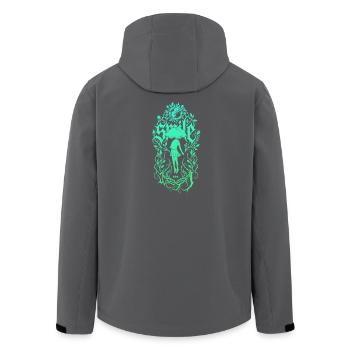 Girl Silhouette in Leaf Frame - Men’s Recycled Softshell Jacket by Stanley/Stella - black - Back - AI Model Male 185 light (185cm)