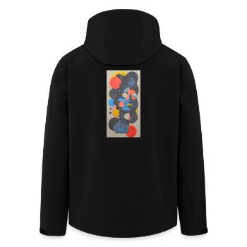Abstrakte geometrische Muster im Kunstdesign - Recycelte Männer Softshell-Jacke von Stanley/Stella - Schwarz - Hinten - AI Model Male 185 light (185cm)