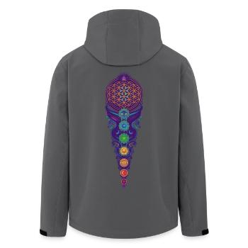 Spiritualität Meditation Heilige Geometrie - Recycelte Männer Softshell-Jacke von Stanley/Stella - Schwarz - Hinten - AI Model Male 185 light (185cm)