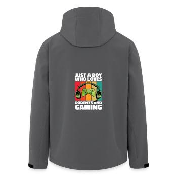 Gamer und Nagetiere: Videospiele und agile Abenteuer - Recycelte Männer Softshell-Jacke von Stanley/Stella - Schwarz - Hinten - AI Model Male 185 light (185cm)