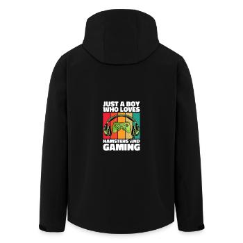 Gamer und Hamster: Videospiele und unendliche Energie - Recycelte Männer Softshell-Jacke von Stanley/Stella - Schwarz - Hinten - AI Model Male 185 light (185cm)