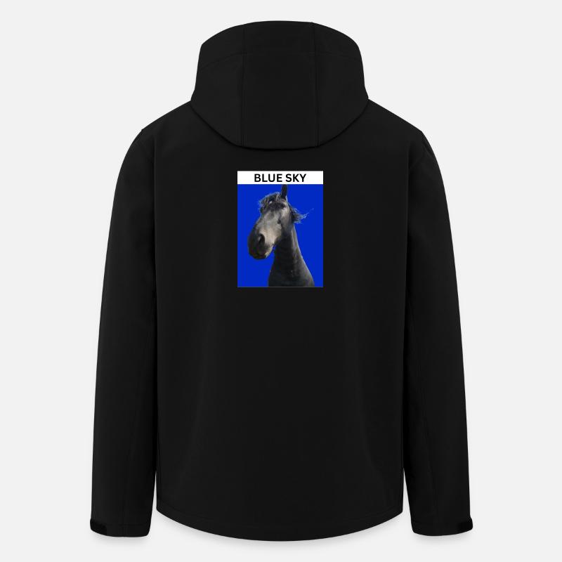 Ciel bleu et cheval - Veste softshell homme en polyester recyclé Stanley/Stella - noir