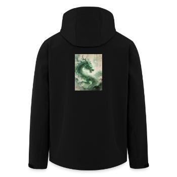 L'Éveil du Dragon : Qinglong - Prospérité Oriental - Veste softshell homme en polyester recyclé Stanley/Stella - noir - Dos - AI Model Male 185 light (185cm)