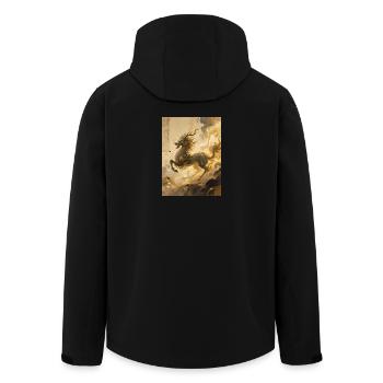 L'Aube de Jade : Qilin – Présage Sacré - Veste softshell homme en polyester recyclé Stanley/Stella - noir - Dos - AI Model Male 185 light (185cm)