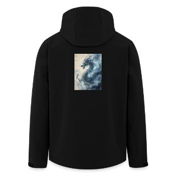 The Starry Night: Blue Dragon – Aether - Men’s Recycled Softshell Jacket by Stanley/Stella - black - Back - AI Model Male 185 light (185cm)