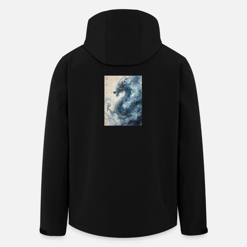 Die Sternennacht: Blauer Drache – Aether - Recycelte Männer Softshell-Jacke von Stanley/Stella - Schwarz