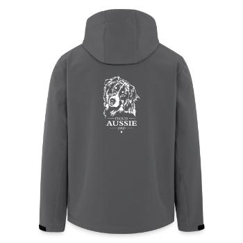 Aussie Dad Australian Shepherd Hunde Hund Wilsigns - Recycelte Männer Softshell-Jacke von Stanley/Stella - Anthrazit - Hinten - AI Model Male 185 light (185cm)