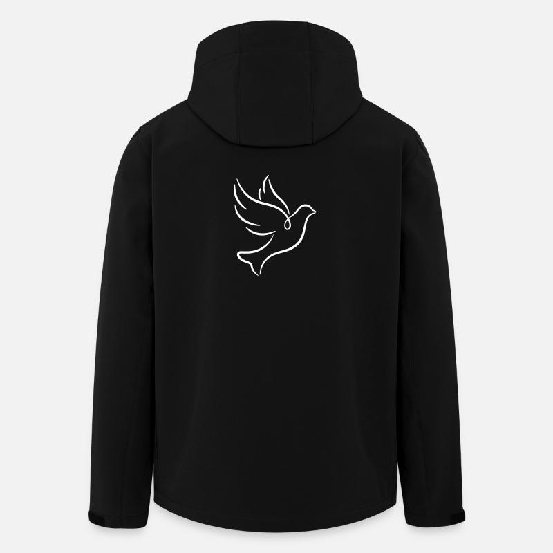 Friedenstaube Linienkunst - Recycelte Männer Softshell-Jacke von Stanley/Stella - Schwarz