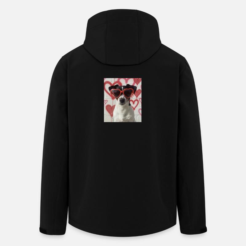Herzbrille Hund im Graffiti Herz - Recycelte Männer Softshell-Jacke von Stanley/Stella - Schwarz