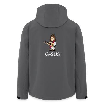 G-Sus (Jesus) - Recycelte Männer Softshell-Jacke von Stanley/Stella - Schwarz - Hinten - AI Model Male 185 light (185cm)