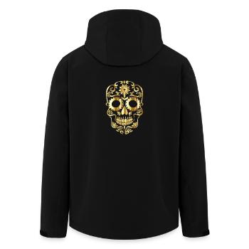 Totenkopf aus Gold - Recycelte Männer Softshell-Jacke von Stanley/Stella - Schwarz - Hinten - AI Model Male 185 light (185cm)