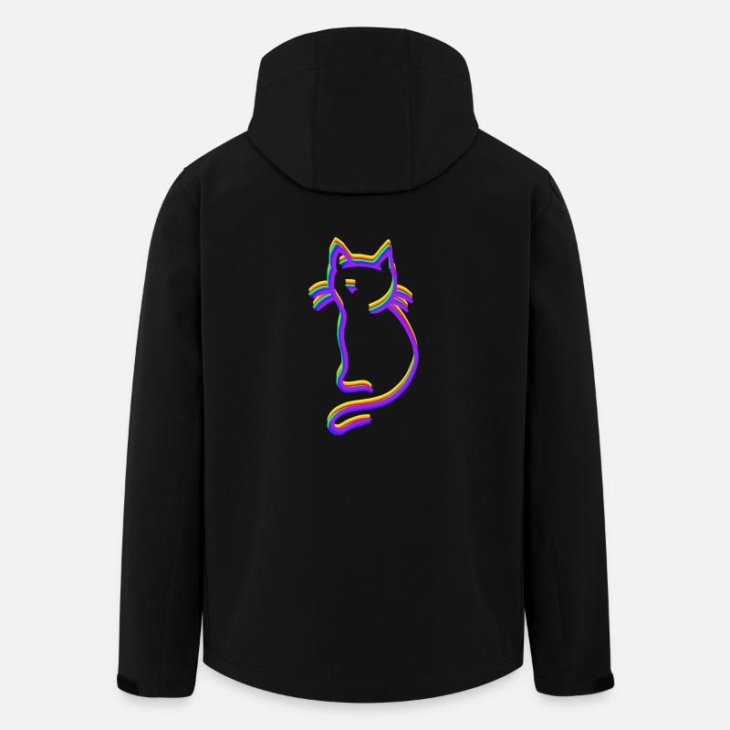 LGBT Regenbogen Katze - Recycelte Männer Softshell-Jacke von Stanley/Stella - Schwarz