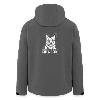 Frenchie life is better Bulldogge Hunde Wilsigns - Recycelte Männer Softshell-Jacke von Stanley/Stella - Schwarz - Hinten - AI Model Male 185 light (185cm)