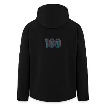 100. 100 YEARS. 100th ANNIVERSARY. 100 BIRTHDAY - Men’s Recycled Softshell Jacket by Stanley/Stella - black - Back - AI Model Male 185 light (185cm)