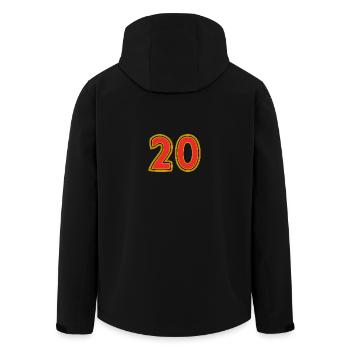20. 20 ANS. 20e ANNIVERSAIRE. ANNIVERSAIRE 20 ANS. - Veste softshell homme en polyester recyclé Stanley/Stella - noir - Dos - AI Model Male 185 light (185cm)