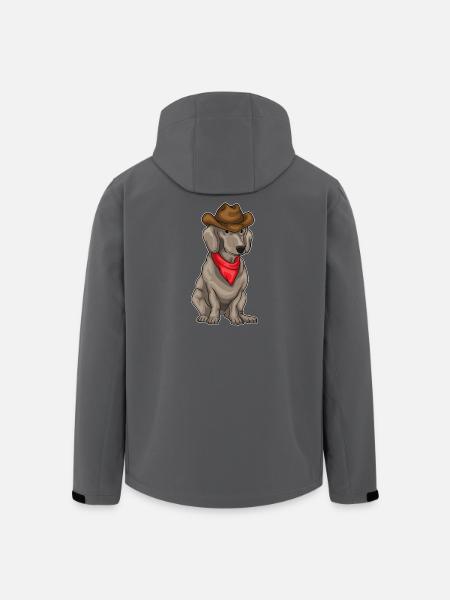 Dachshund Cowboy Cowboy Hat - Men’s Recycled Softshell Jacket by Stanley/Stella - black