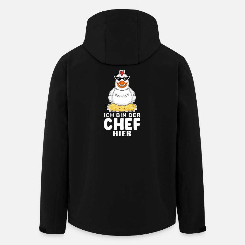 Chef Spruch mit huhn Motiv - Recycelte Männer Softshell-Jacke von Stanley/Stella - Schwarz