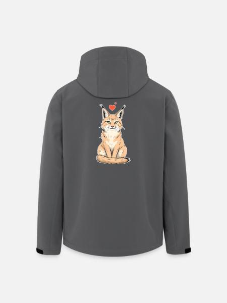 Lynx with Heart – Wild & Loving - Men’s Recycled Softshell Jacket by Stanley/Stella - black