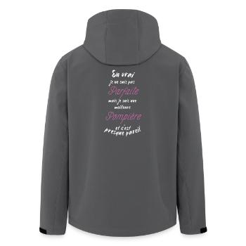 je suis la meilleure Pompière - Veste softshell homme en polyester recyclé Stanley/Stella - charbon - Dos - AI Model Male 185 light (185cm)