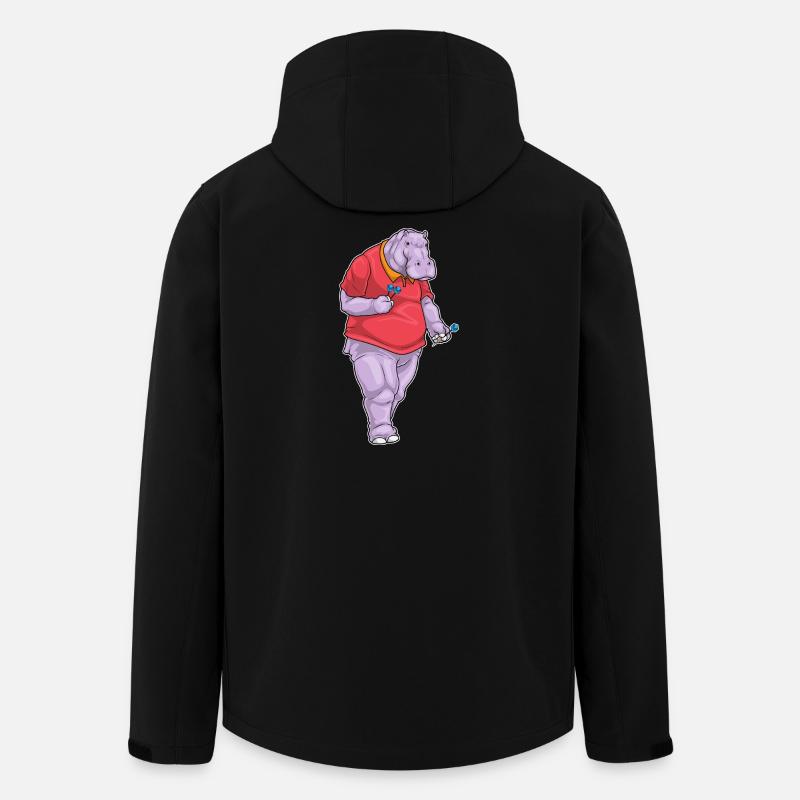 Fléchette hippopotame - Veste softshell homme en polyester recyclé Stanley/Stella - noir