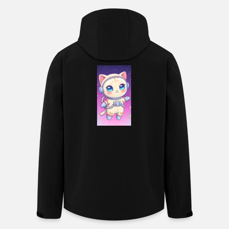 Astronaut kitten - Men’s Recycled Softshell Jacket by Stanley/Stella - black