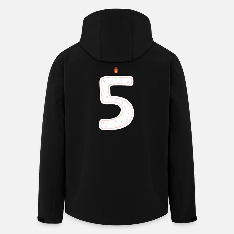Festive Birthday Candle Number 5 - Men’s Recycled Softshell Jacket by Stanley/Stella - black
