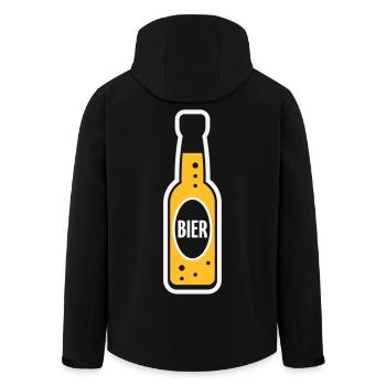 Bierflasche (Bier / Bierchen / NEG 2C) - Recycelte Männer Softshell-Jacke von Stanley/Stella - Schwarz - Hinten - AI Model Male 185 light (185cm)
