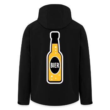 Bierflasche (Bier / Bierchen / NEG 3C) - Recycelte Männer Softshell-Jacke von Stanley/Stella - Schwarz - Hinten - AI Model Male 185 light (185cm)