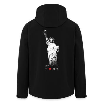 J’aime NY New York Statue de la Liberté USA Skyline NYC - Veste softshell homme en polyester recyclé Stanley/Stella - noir - Dos - AI Model Male 185 light (185cm)