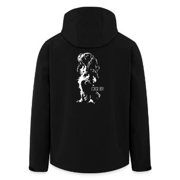 Cavalier King Charles Spaniel Dog Dog Wilsigns - Men’s Recycled Softshell Jacket by Stanley/Stella - black - Back - AI Model Male 185 light (185cm)