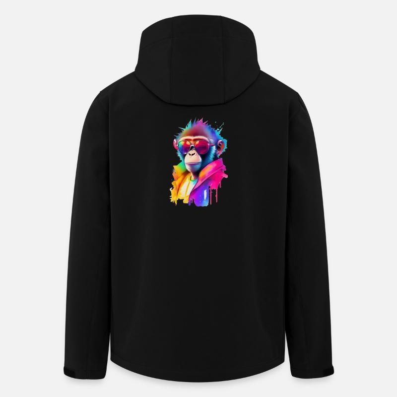 Monkey with sunglasses - Men’s Recycled Softshell Jacket by Stanley/Stella - black