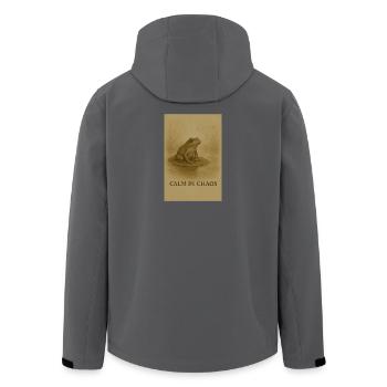 Calme dans le chaos : Grenouille sur l’étang - Veste softshell homme en polyester recyclé Stanley/Stella - charbon - Dos - AI Model Male 185 light (185cm)
