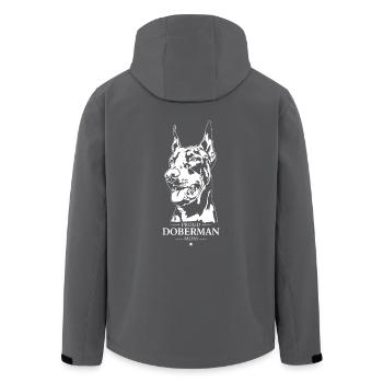 Doberman Mom Dog Dog Doberman Wilsigns - Men’s Recycled Softshell Jacket by Stanley/Stella - black - Back - AI Model Male 185 light (185cm)